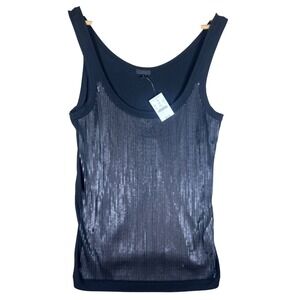 J. Crew Collection Black Sequin Tank Top M Sleeveless NWT Party Chic Whimsygoth